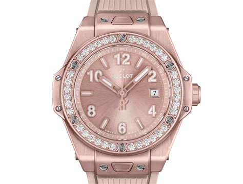 hublot green bezel pink dial|Big Bang One Click Aluminium Pink Diamonds 33 mm .